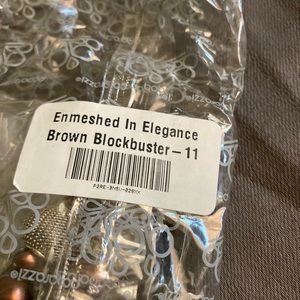 Brown metallic and silver long hanging necklace